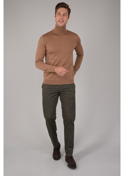 Erkek Yün Basic Yarım Balıkçı Yaka Triko Camel TR23KNOS23210_D70 fiyatları