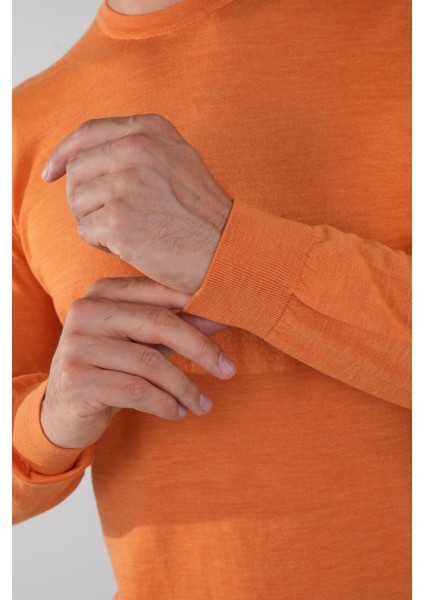 Erkek Turuncu Bisiklet Yaka Yün Triko TR23KNOS23206_D64 fırsatları