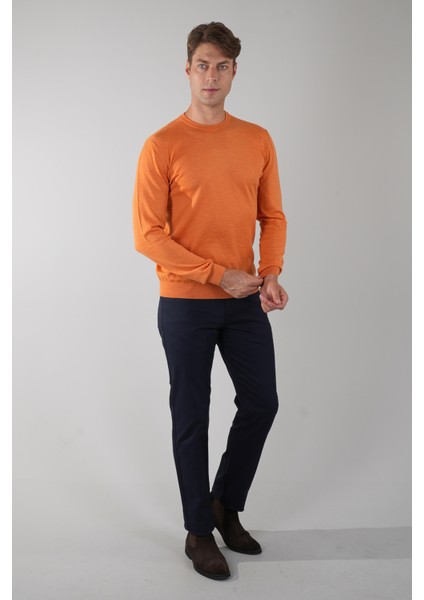 Erkek Turuncu Bisiklet Yaka Yün Triko TR23KNOS23206_D64 indirimleri