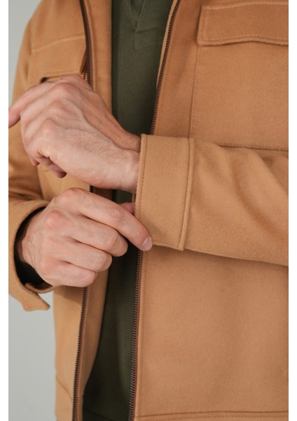 Erkek Kısa Kaşe Mont Camel MNT24K24005_D70 modelleri