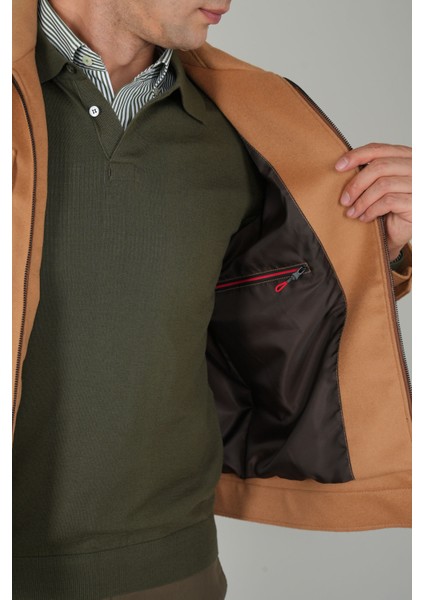 Erkek Kısa Kaşe Mont Camel MNT24K24005_D70 fırsatları