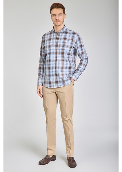 Regular Fit Paşa Yaka Desenli Pamuk Erkek Gömlek GMEKS4KPS242071_E11 fiyatları