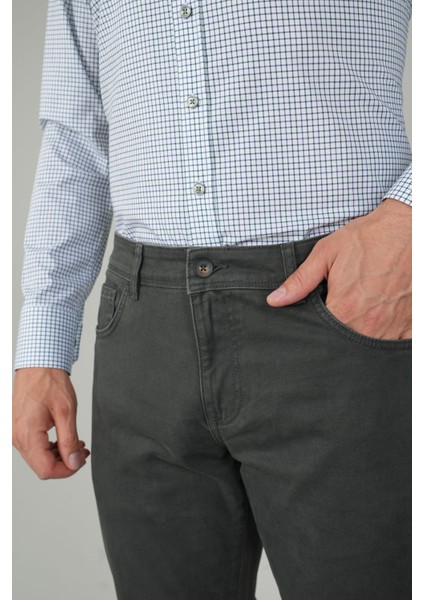Yeşil Gabardin Pamuk 5 Cepli Spor Pantolon PNS24K24004_D47 fırsatları