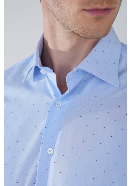 Mavi Uzun Kollu Pamuk Basic Erkek Cepsiz Gömlek GMKLS250008_D35 modelleri