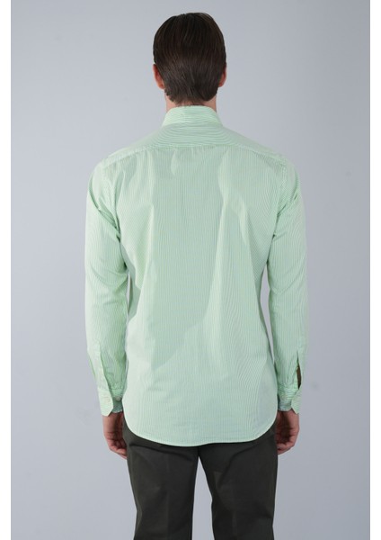 Uzun Kol Cepsiz Yeşil Pamuk Erkek Gömlek GMCZG250019_D47 fiyatları