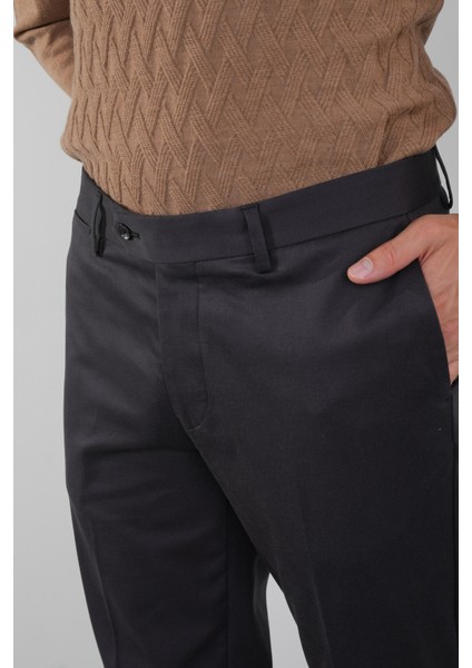 Antrasit Doğal Pamuk Pilesiz Spor Pantolon PNS24K24003_D58 fırsatları