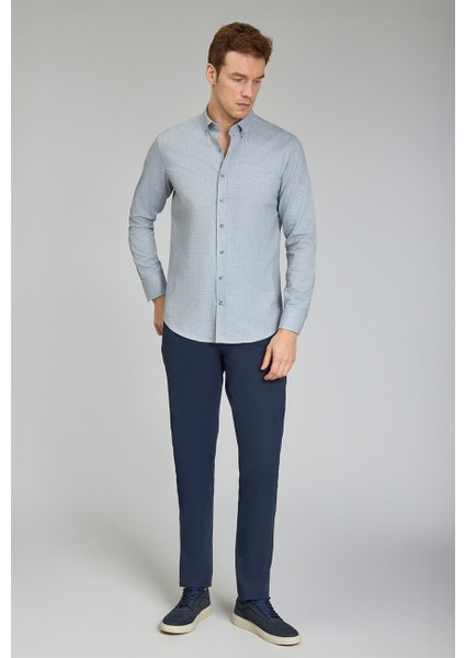 Modern Fit Paşa Yaka Gri Spor Erkek Gömlek GMFLN0222302221_D55 fiyatları