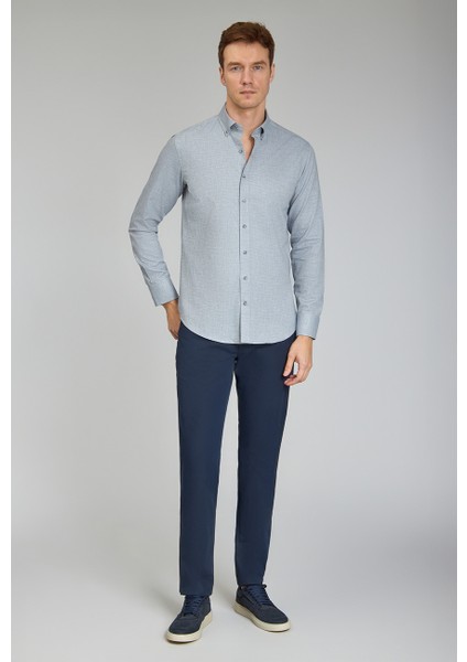 Modern Fit Paşa Yaka Gri Spor Erkek Gömlek GMFLN0222302221_D55 modelleri