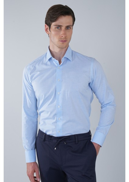 Mavi Monti Uzun Kollu Basic Cepsiz Erkek Gömlek GMKLS250012_D35