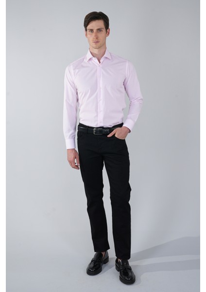 Pembe Uzun Kol İtalyan Yaka Cepsiz Erkek Gömlek GMKLS250033_D29 indirimleri