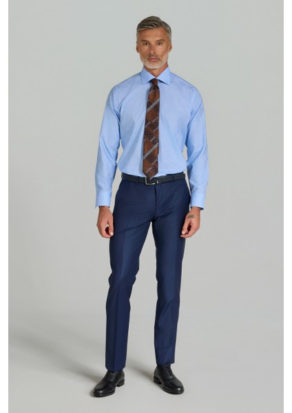 Mavi Regular Fit İtalyan Yaka Cepsiz Erkek Gömlek GMKLS250030_D35