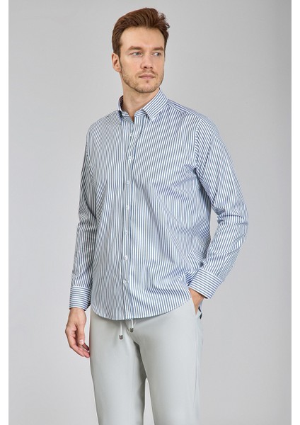 Regular Fit Cepsiz Gri Pamuk Erkek Gömlek GMCZG250057_D55 fırsatları