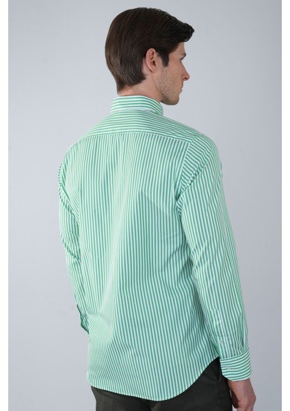Regular Fit Cepsiz Yeşil Pamuk Erkek Gömlek GMCZG250038_D47 fiyatları