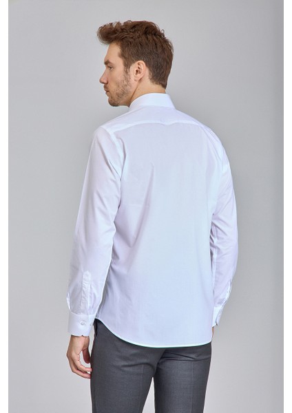 Beyaz Regular Fit Klasik Yaka Erkek Gömlek GMKLS250048_D01 indirimleri