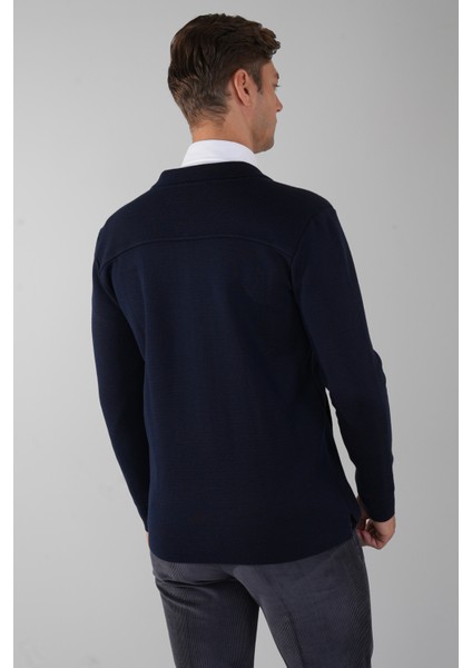 Erkek Lacivert Yün Akrilik Hırka TR24K24209_D39 fiyatları