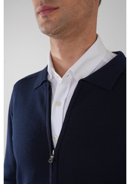 Erkek Lacivert Yün Akrilik Hırka TR24K24209_D39 modelleri