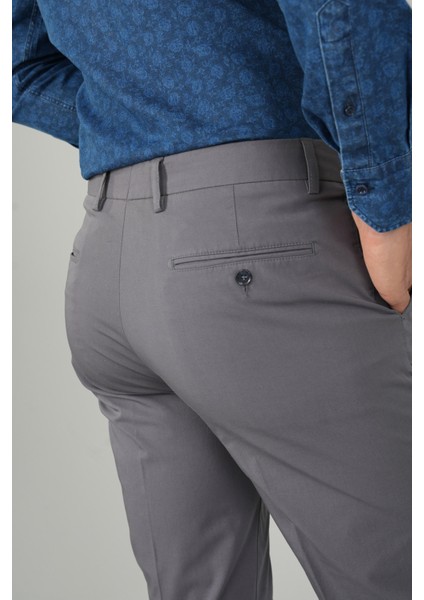 Koyu Gri Pamuk 4 Cepli Pilesiz Erkek Pantolon PNS24Y24108_D56 fırsatları