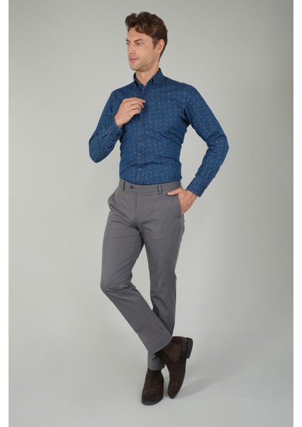 Koyu Gri Pamuk 4 Cepli Pilesiz Erkek Pantolon PNS24Y24108_D56 indirimleri