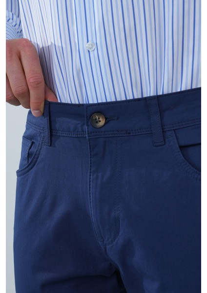 Açık Lacivert Pamuk 5 Cepli Spor Erkek Pantolon PNS24Y24109_D38 fırsatları