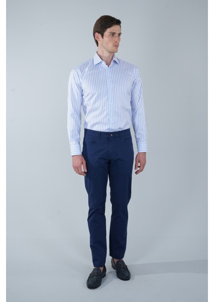 Açık Lacivert Pamuk 5 Cepli Spor Erkek Pantolon PNS24Y24109_D38 indirimleri