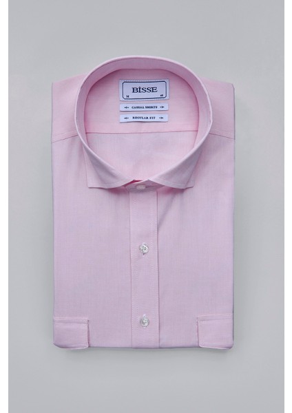 Regular Fit Yaka Düğmeli Pembe Pamuk Erkek Gömlek GMOKA1224003_D29 fırsatları