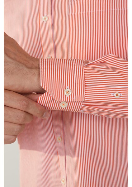 Uzun Kol Cepsiz Turuncu Pamuk Erkek Gömlek GMCZG250019_D64 fırsatları