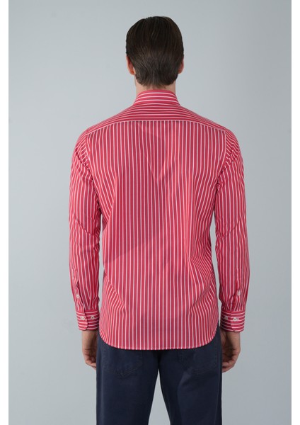 Uzun Kol İtalyan Yaka Cepsiz Kırmızı Pamuk Erkek Gömlek GMCZG250033_D24 fiyatları