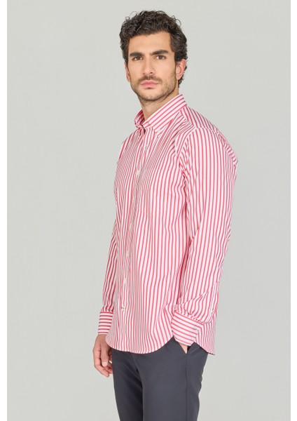 Regular Fit Cepsiz Kırmızı Pamuk Erkek Gömlek GMCZG250035_D24 fiyatları