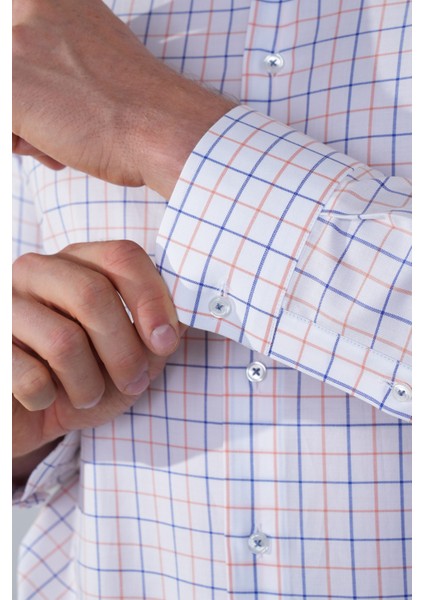 Regular Fit İtalyan Yaka Cepsiz Turuncu Pamuk Erkek Gömlek GMCZG250042_D64 fırsatları