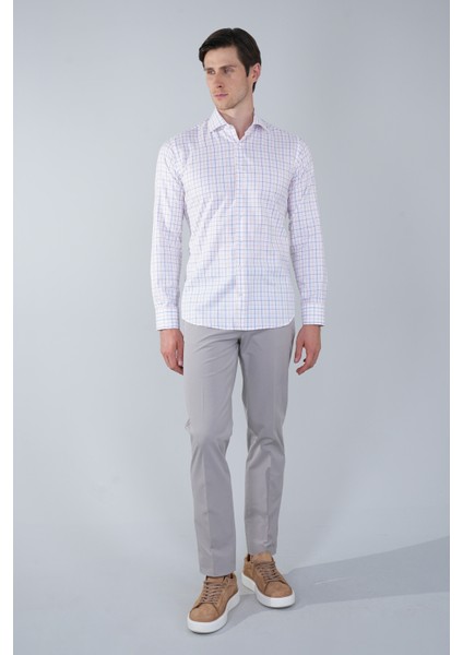 Regular Fit İtalyan Yaka Cepsiz Turuncu Pamuk Erkek Gömlek GMCZG250042_D64 indirimleri