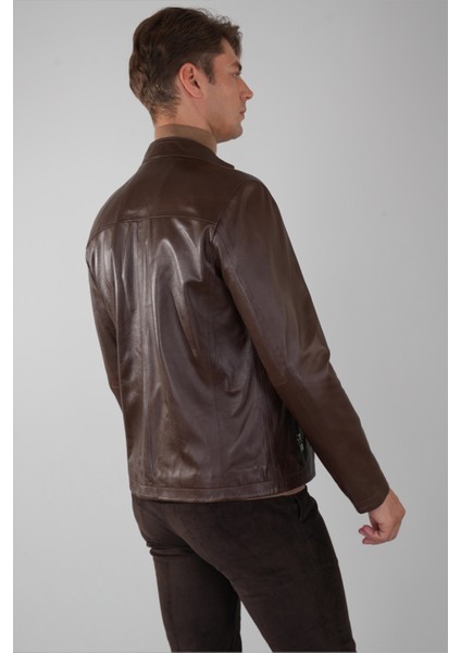 Erkek Kahve Gerçek Deri Ceket DM24K24002_D11 fiyatları