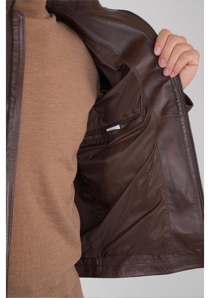 Erkek Kahve Gerçek Deri Ceket DM24K24002_D11 modelleri