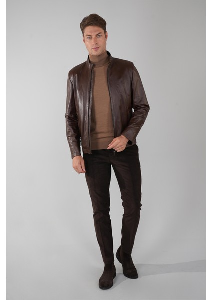 Erkek Kahve Gerçek Deri Ceket DM24K24002_D11 indirimleri