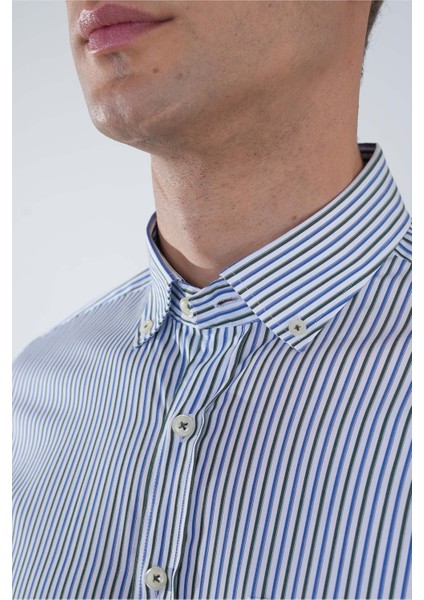 Kısa Kol Paşa Yaka Tek Cep Pamuk Yeşil Erkek Gömlek GMCZG250121_47 modelleri