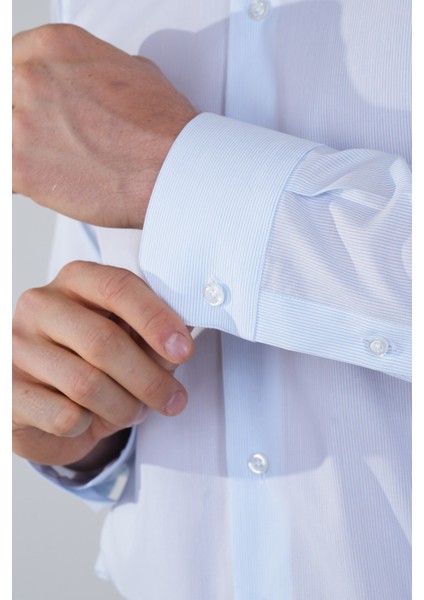 Regular Fit Cepsiz Pamuk Açık Mavi Erkek Gömlek GMKLS250054_33 fırsatları