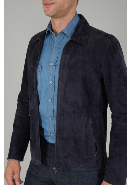 Erkek Lacivert Gerçek Deri Mont DM25Y25002_D39 fiyatları