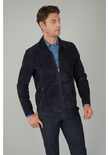 Erkek Lacivert Gerçek Deri Mont DM25Y25002_D39 modelleri