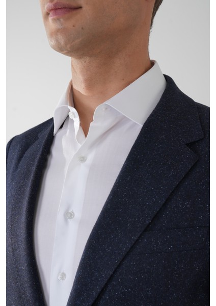 Comfort Fit Lacivert Mono Yaka Çift Yırtmaçlı 6 Drop Erkek İpek Yün Ceket PCK24K24207_D39 fırsatları