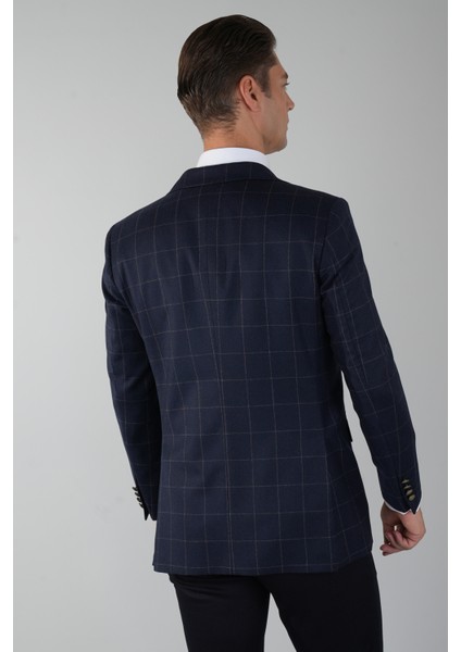 Comfort Fit Lacivert Mono Yaka Çift Yırtmaçlı 6 Drop Yün Kaşmir Erkek Ceket PCK24K24208_D39 fiyatları