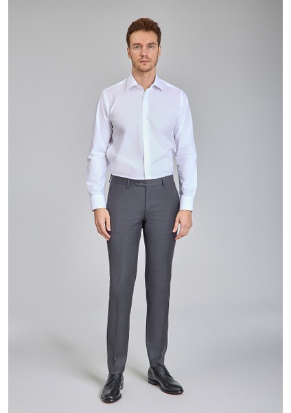 Füme Yün Dokuma Klasik Erkek Pantolon PPNK24KNOS001_D57