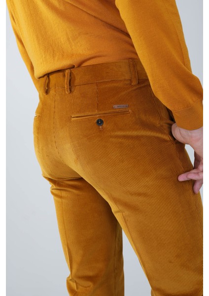 Hardal Kadife Pamuk Modal Likralı Esnek Rahat 4 Cepli Erkek Pantolon PNS24K24008_D19 fırsatları