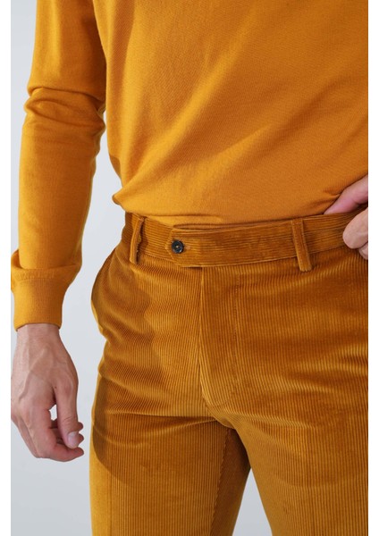 Hardal Kadife Pamuk Modal Likralı Esnek Rahat 4 Cepli Erkek Pantolon PNS24K24008_D19 indirimleri