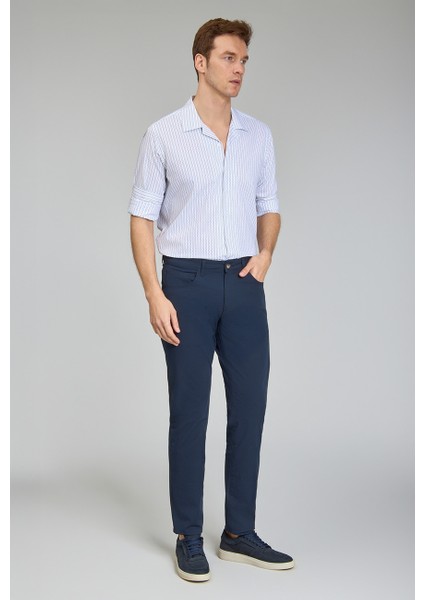 Lacivert Pamuk 5 Cepli Spor Erkek Pantolon PNS24Y24109_D39