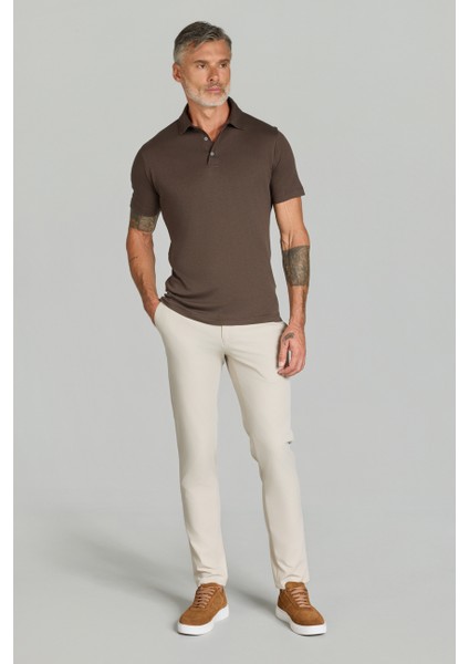 Polo Yaka Kahve Doğal Pamuk Erkek Tshirt TS25Y25103_D11 fiyatları