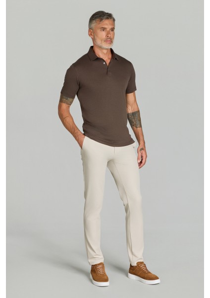 Polo Yaka Kahve Doğal Pamuk Erkek Tshirt TS25Y25103_D11 fırsatları