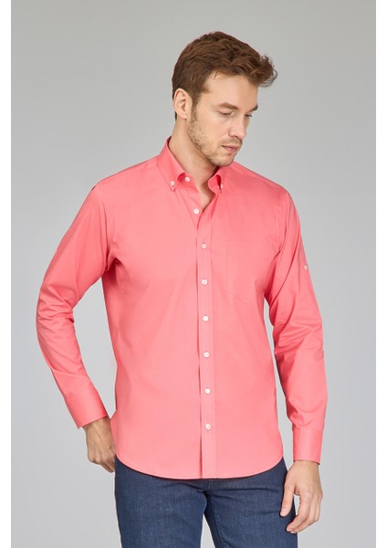 Erkek Turuncu Regular Fit Paşa Yaka Gömlek GMARS250006_D64 fiyatları