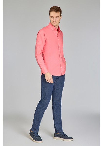 Erkek Turuncu Regular Fit Paşa Yaka Gömlek GMARS250006_D64 modelleri