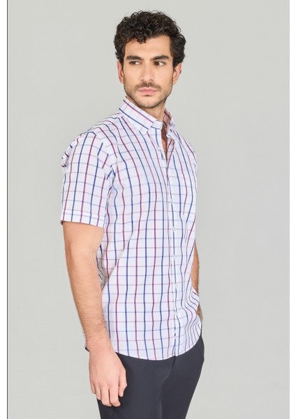 Regular Fit Paşa Yaka Kırmızı Pamuk Erkek Gömlek GMEKS250004_D24 fiyatları