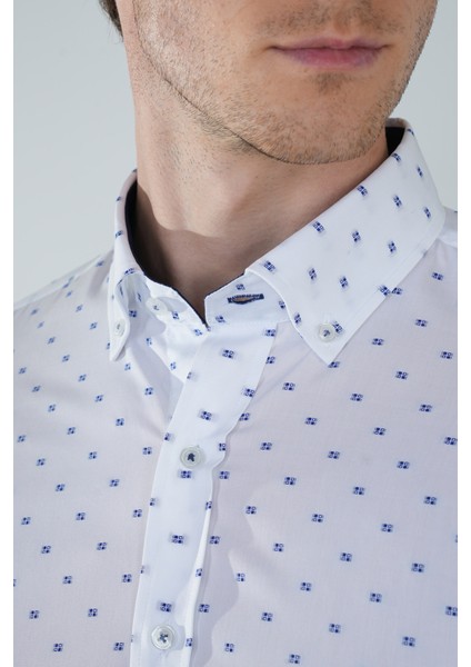 Erkek Beyaz Regular Fit Paşa Yaka Gömlek GMARS250005_D01 modelleri