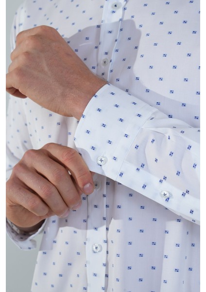 Erkek Beyaz Regular Fit Paşa Yaka Gömlek GMARS250005_D01 fırsatları